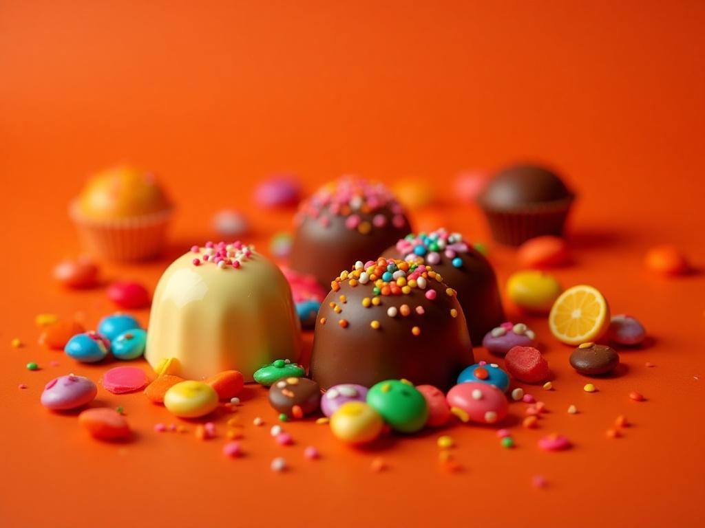 Slik og chokolade i flotte farver